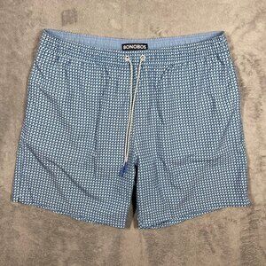Bonobos Mens Quick-Dry Swim Shorts XL Blue Geometric Pattern
